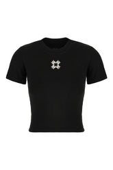 Black stretch cotton blend t-shirt -  | Wise