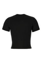 Black stretch cotton blend t-shirt -  | Wise