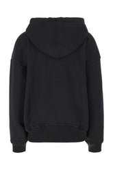 Black cotton oversize sweatshirt -  | Wise