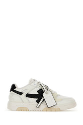 Two-tone leather and polyester Out Off Office sneakers -  | Wise