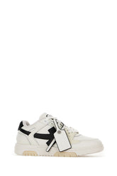 Two-tone leather and polyester Out Off Office sneakers -  | Wise