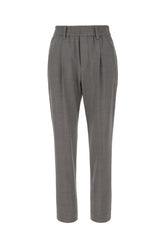 Dark grey stretch wool blend pants -  | Wise