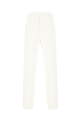 White stretch cotton pants -  | Wise