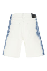 White stretch denim bermuda shorts -  | Wise