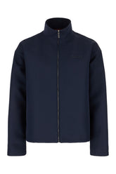 Navy blue wool blend jacket -  | Wise