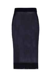 Navy blue viscose skirt -  | Wise