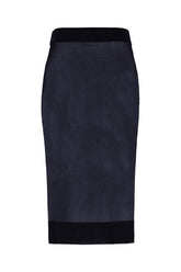 Navy blue viscose skirt -  | Wise