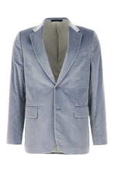 Powder blue velvet blazer -  | Wise