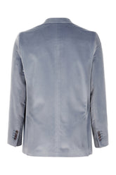 Powder blue velvet blazer -  | Wise