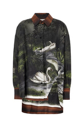 Embroidered silk shirt -  | Wise