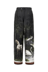 Printed silk pants -  | Wise