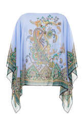 Printed silk poncho -  | Wise