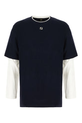 Maglione in misto cotone stretch blu navy -  | Wise