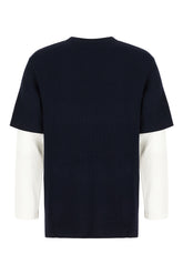 Navy blue stretch modal blend sweater -  | Wise