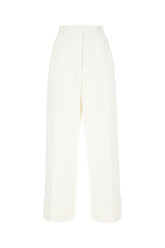 Ivory cotton blend pants -  | Wise