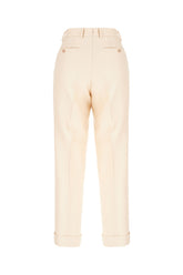 Pastel pink wool blend pants -  | Wise