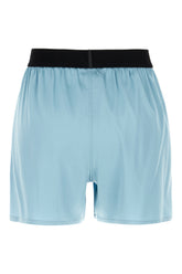 Shorts in seta stretch azzurra -  | Wise