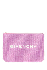 Lilac raffia clutch -  | Wise