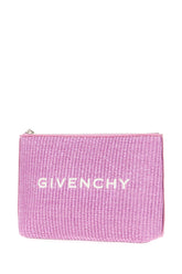 Lilac raffia clutch -  | Wise