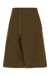 Military green cotton skirt -  | Wise