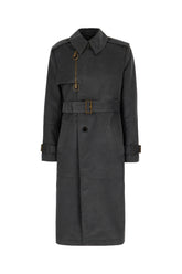 Dark grey cotton blend trench -  | Wise