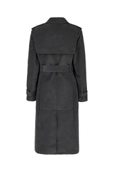 Dark grey cotton blend trench -  | Wise