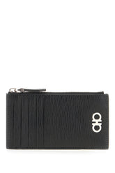 Black leather card holder -  | Wise