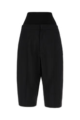 Black stretch wool bermuda shorts -  | Wise