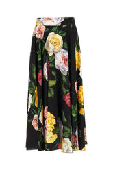 Printed stretch silk skirt -  | Wise