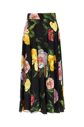 Printed stretch silk skirt -  | Wise