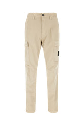 Beige stretch cotton cargo pants -  | Wise