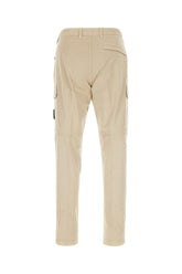 Beige stretch cotton cargo pants -  | Wise