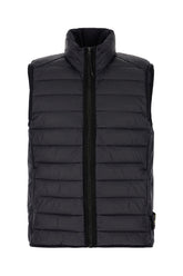 Midnight blue nylon sleeveless down jacket -  | Wise