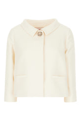 Ivory wool blend jacket -  | Wise