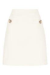 Ivory wool blend mini skirt -  | Wise