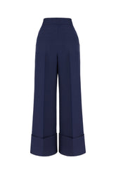 Pantalone in misto lana blu -  | Wise