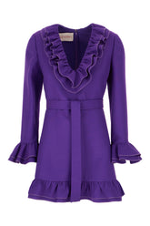 Purple wool blend mini dress -  | Wise