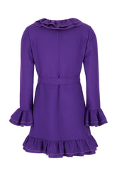 Purple wool blend mini dress -  | Wise