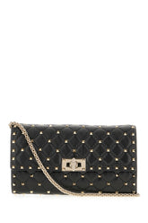 Borsa a tracolla Rockstud in nappa nera -  | Wise