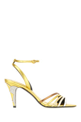 Gold Ladycrush nappa leather sandals -  | Wise