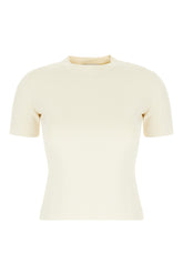 Ivory stretch viscose blend t-shirt -  | Wise