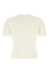 Ivory stretch viscose blend t-shirt -  | Wise