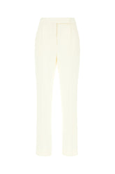 Pastel yellow wool blend pants -  | Wise