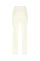 Pastel yellow wool blend pants -  | Wise