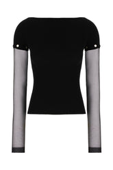 Black viscose blend sweater -  | Wise