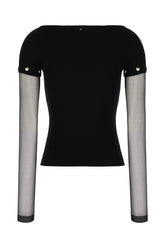 Black viscose blend sweater -  | Wise