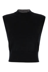 Black wool blend vest -  | Wise