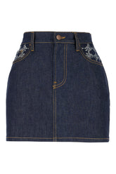 Blue denim mini skirt -  | Wise