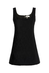 Black viscose blend mini dress -  | Wise