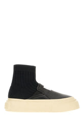 Black leather and fabric sneakers -  | Wise